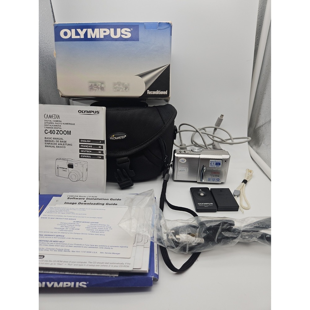Olympus Camedia C-60 Zoom Digital Camera 6.1MP Compact Tested Working Complete